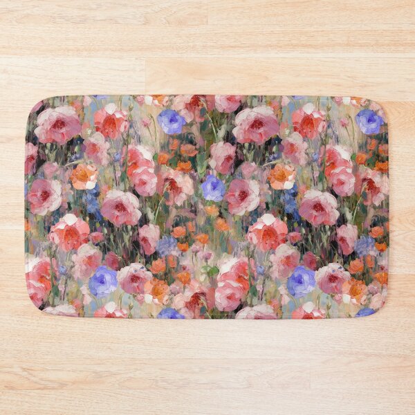 Item preview, Spatula oil painting flowers pink designed and sold by Alessandro Remo Mazzoni Remotextiles.