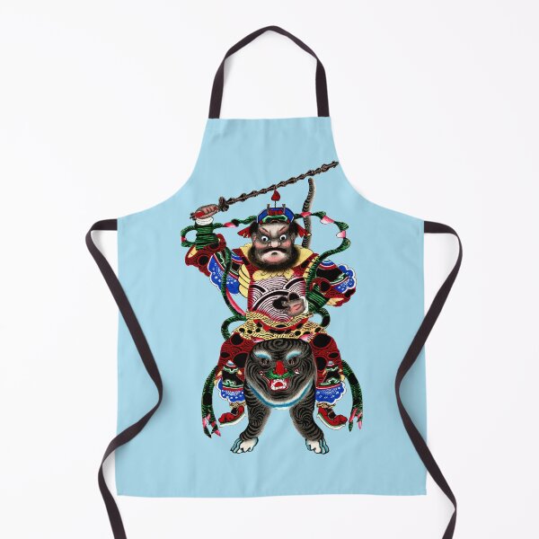 Item preview, 19th Century Chinese New Year's Picture of a Supernatural Warrior Riding A Tiger designed and sold by Pixelchicken.