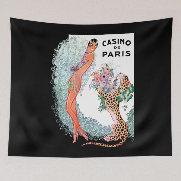 Item preview, Josephine Baker Poster with her pet cheetah designed and sold by heydayposters.