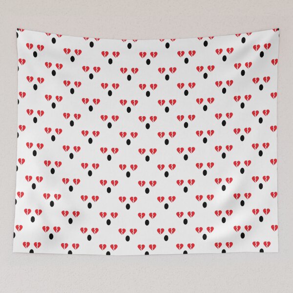 Item preview, Cute kawaii broken heart face pattern designed and sold by BlushyPrint.