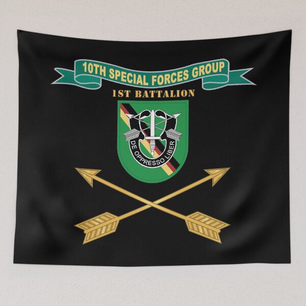 Item preview, Army - 1st Battalion, 10th Special Forces Group - Ribbon Flash w Branch X 300 designed and sold by Military Insignia Products.