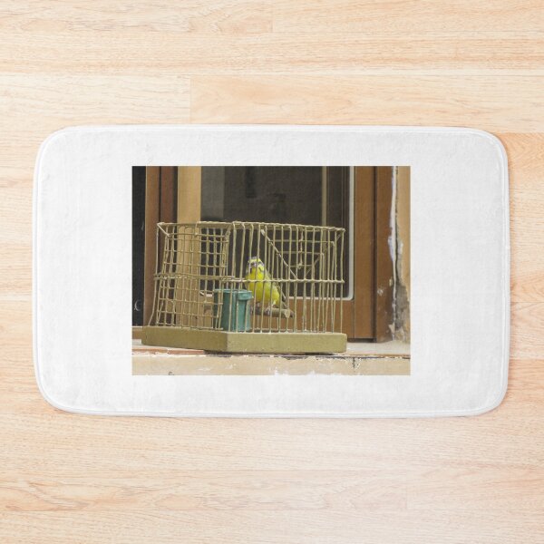 Item preview, Yellow Canary Inside Rustic Bird Cage On Windowsill With Green Water Cup, Small Pet Bird designed and sold by Nmallia.