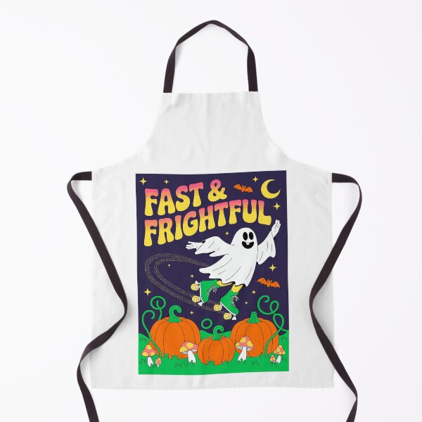 Item preview, Roller Ghost Rider: A whimsical ghost on roller skates, speeding through a pumpkin patch. For the Halloween festivities. designed and sold by Camel & Quirk.