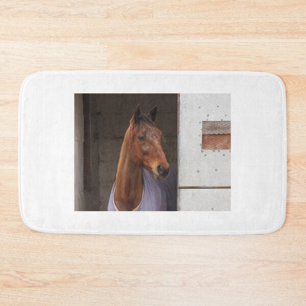 Item preview, Curious Brown Horse Peeks Out From Stable Door At Dawn, Calm and Gentle Expression designed and sold by Nmallia.