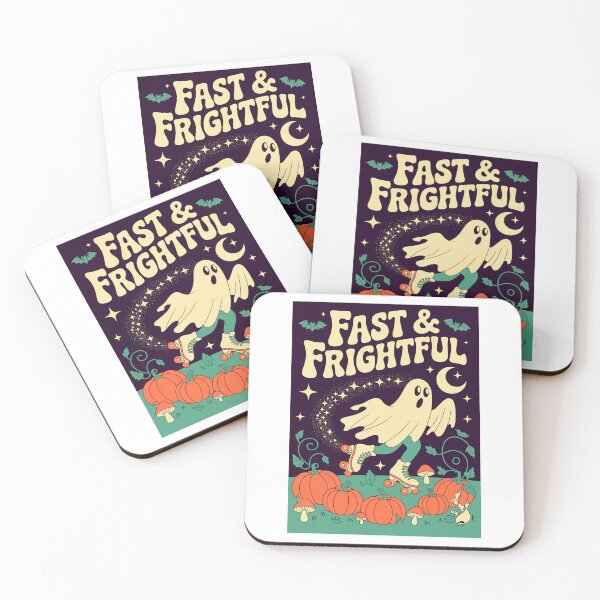 Item preview, Pumpkin Patch Zoomer: A whimsical ghost on roller skates, speeding through a pumpkin patch. For the Halloween festivities. designed and sold by Grang Art Artistic Designs.