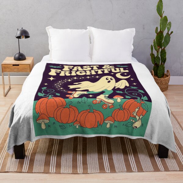 Item preview, Pumpkin Patch Zoomer: A whimsical ghost on roller skates, speeding through a pumpkin patch. For the Halloween festivities. designed and sold by Grang Art Artistic Designs.