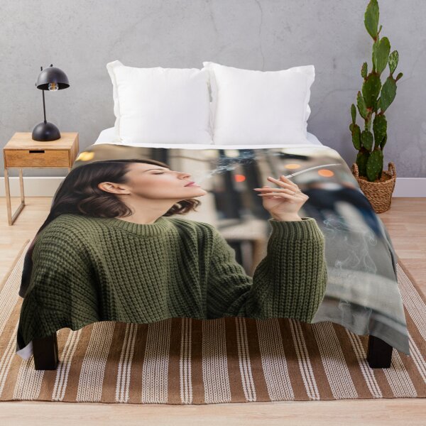 Item preview, Chic Woman Enjoying Coffee and Cigarette at Street Café. designed and sold by Spark2Seduction.
