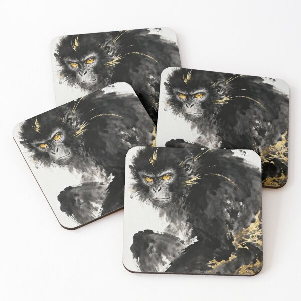 Item preview, Golden-Eyed Mystic Ape Ink Art designed and sold by zzz888.