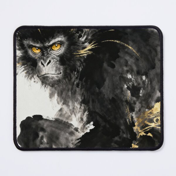 Item preview, Golden-Eyed Mystic Ape Ink Art designed and sold by zzz888.