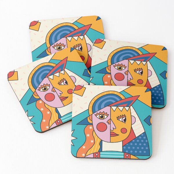 Item preview, Colorful Abstract Cubist Woman Portrait designed and sold by Rianaarts.