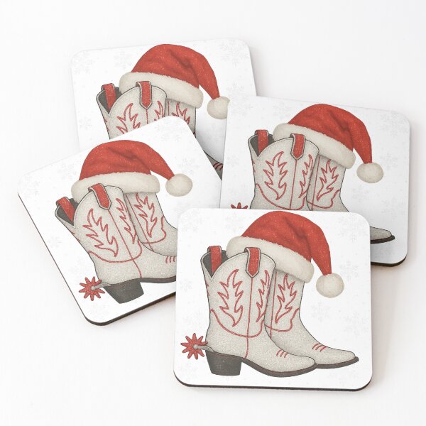 Item preview, Cowboy Boots with Santa Hat – Western Christmas Holiday Design designed and sold by PixelExpressStudio.