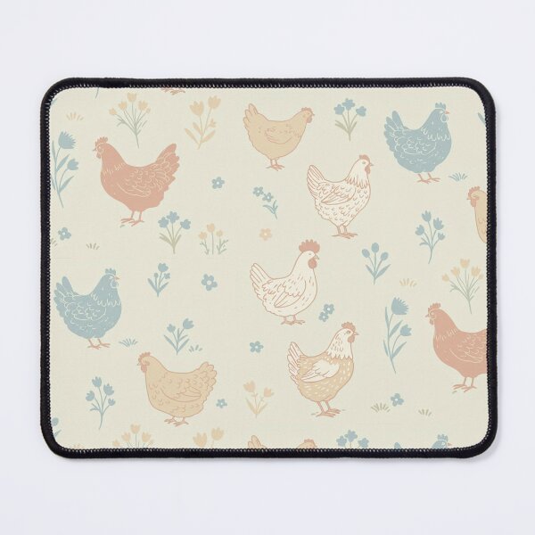Item preview, Pastel Farm Chickens with Wildflowers 6 designed and sold by Pasteltone.