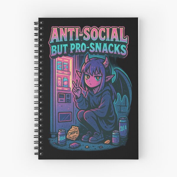 Artikelvorschau, Anti-Social But Pro-Snacks - Geschenk für Introvertierte Demon Girl Art entworfen und verkauft von Jarminis.