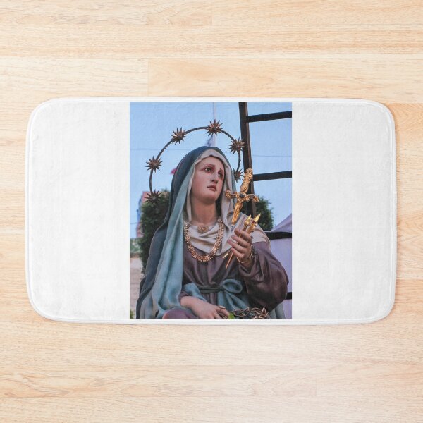 Item preview, Religious Statue Of Virgin Mary Holding Gold Cross With Halo Of Stars For Catholic Ceremonies designed and sold by Nmallia.