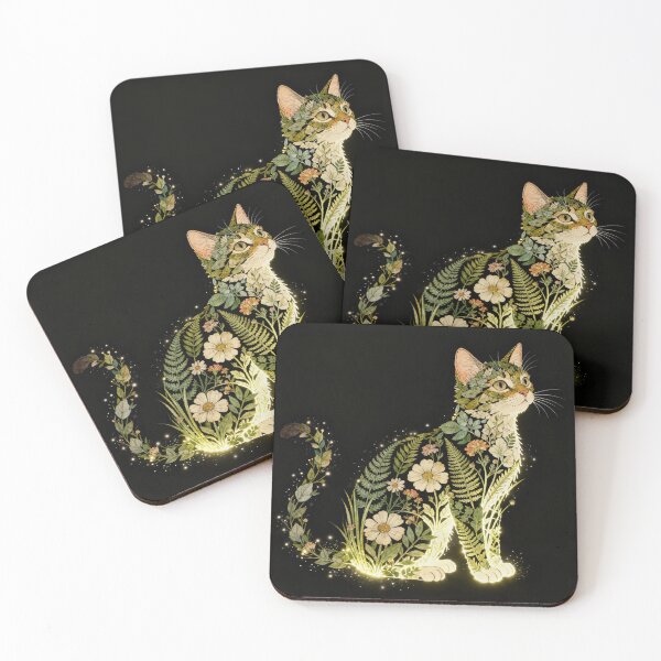 Item preview, Enchanted Floral Feline Silhouette designed and sold by zzz888.