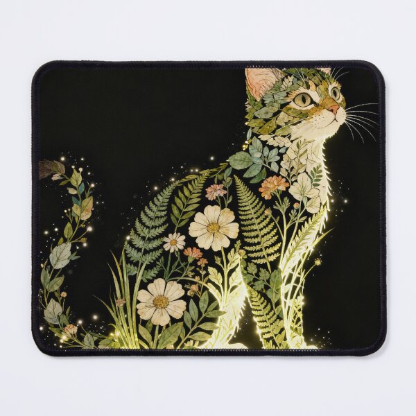 Item preview, Enchanted Floral Feline Silhouette designed and sold by zzz888.