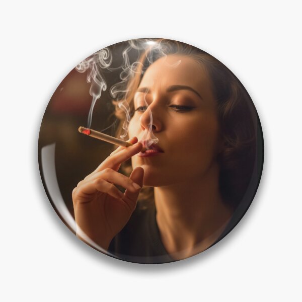 Item preview, Close-Up of Elegant Woman Smoking in Warm Ambient Light. designed and sold by Spark2Seduction.