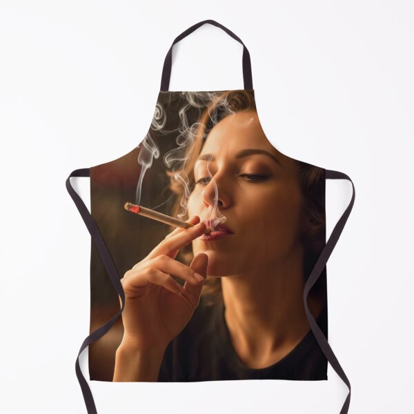 Item preview, Close-Up of Elegant Woman Smoking in Warm Ambient Light. designed and sold by Spark2Seduction.