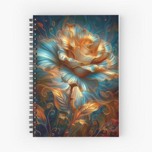 Item preview, Golden Blue Rose – Vibrant Fantasy Floral Art designed and sold by MargaretWiktor.