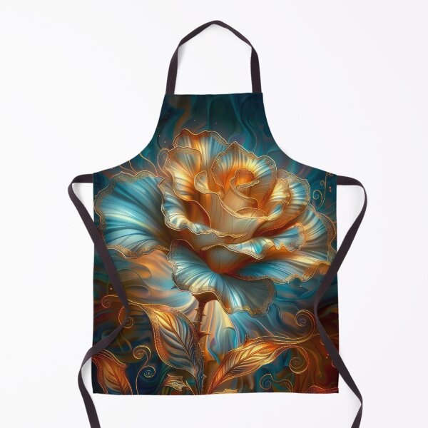 Item preview, Golden Blue Rose – Vibrant Fantasy Floral Art designed and sold by MargaretWiktor.