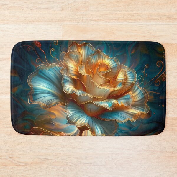 Item preview, Golden Blue Rose – Vibrant Fantasy Floral Art designed and sold by MargaretWiktor.