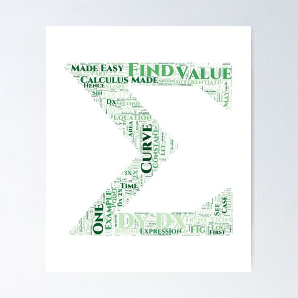 Aperçu de l'œuvre Calculus Made Easy Word Art créée et vendue par Amy Olsen.