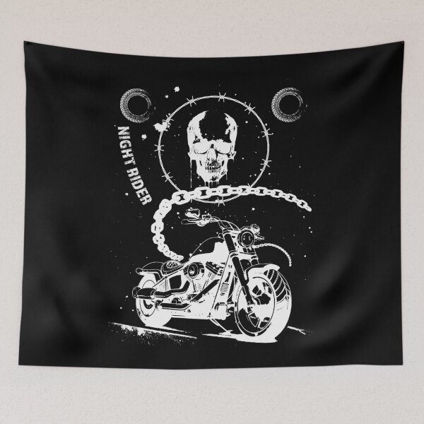 Item preview, Night Rider Skull Motorcycle Biker Print designed and sold by cabana.space.