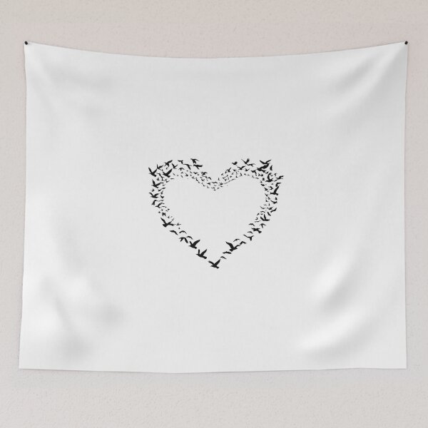Item preview, Minimalist Heart Shape Flying Birds Silhouette | Nature Inspired T-Shirt Design designed and sold by NatureNookTees.