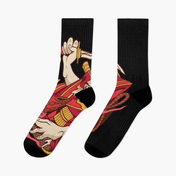 Item preview, Fierce Samurai Warrior in Red Armor with Katana Japanese Martial Arts Design designed and sold by DrawHandArt.
