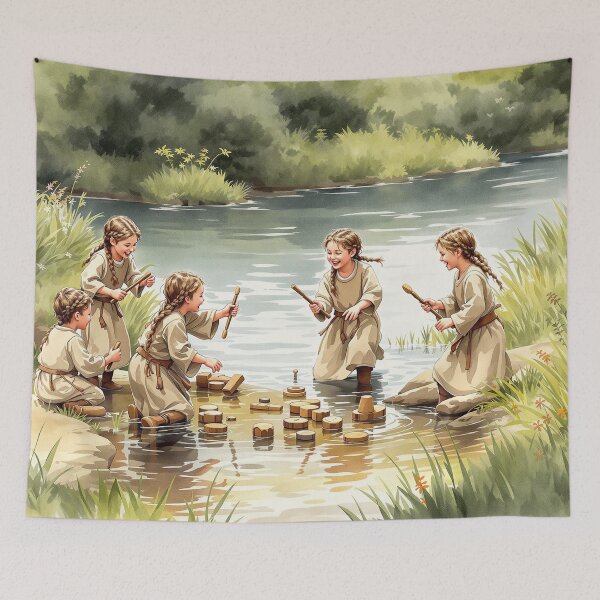 Item preview, Celtic children playing at the river designed and sold by jefboutique6150.