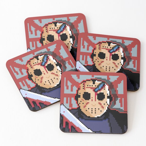 Item preview, Friday The 13th 'Jason Vorhees' With Blade Pixel Art Portrait designed and sold by Breadbin Art.
