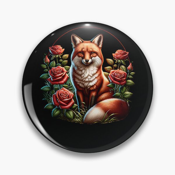 Item preview, Beautiful fox in roses. designed and sold by ReneMM.