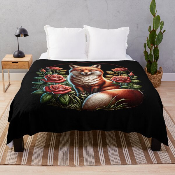 Item preview, Beautiful fox in roses. designed and sold by ReneMM.
