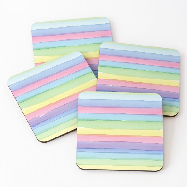 Item preview, watercolor rainbow stripes seamless pattern designed and sold by FirsttMeUp.