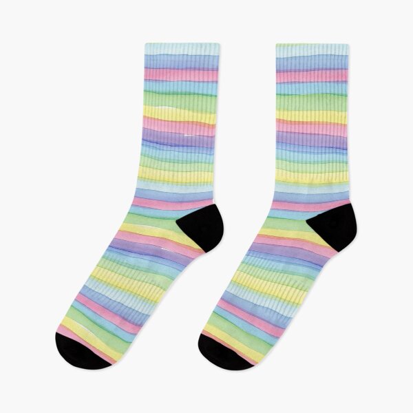 Item preview, watercolor rainbow stripes seamless pattern designed and sold by FirsttMeUp.