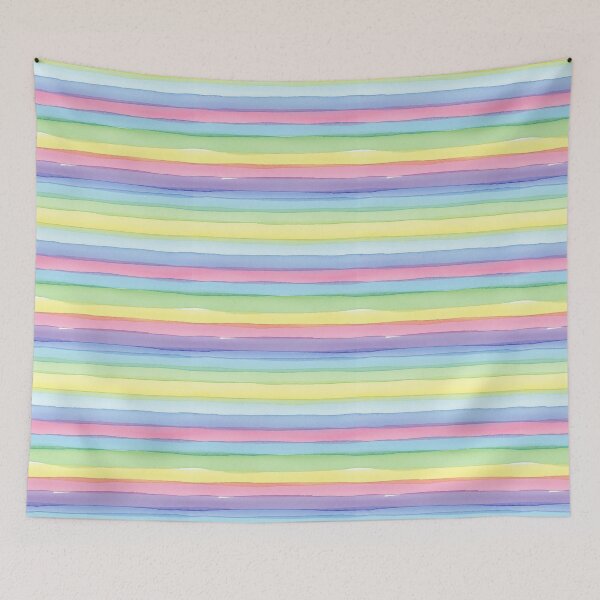 Item preview, watercolor rainbow stripes seamless pattern designed and sold by FirsttMeUp.