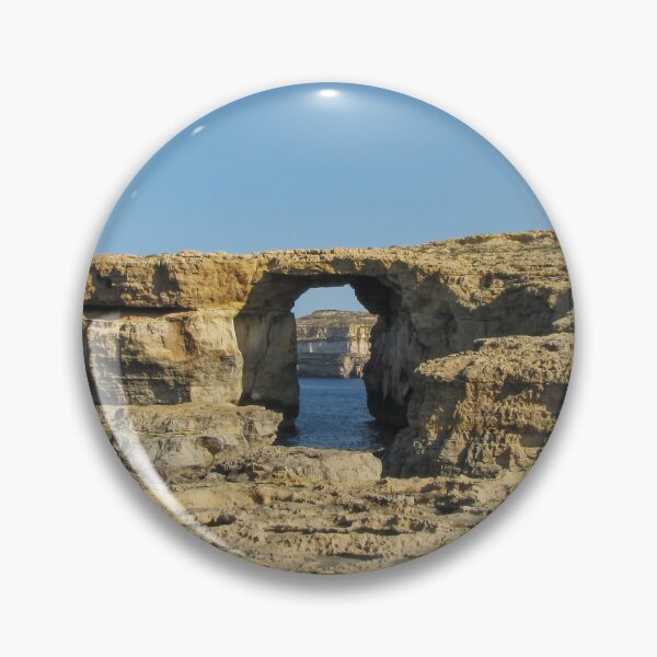 Item preview, Azure Window Arch Along Coastal Cliffs Over The Sea Under Clear Blue Sky designed and sold by Nmallia.