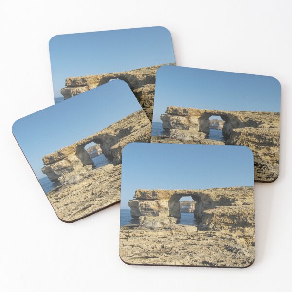 Item preview, Azure Window Arch Along Coastal Cliffs Over The Sea Under Clear Blue Sky designed and sold by Nmallia.