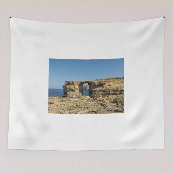Item preview, Azure Window Arch Along Coastal Cliffs Over The Sea Under Clear Blue Sky designed and sold by Nmallia.