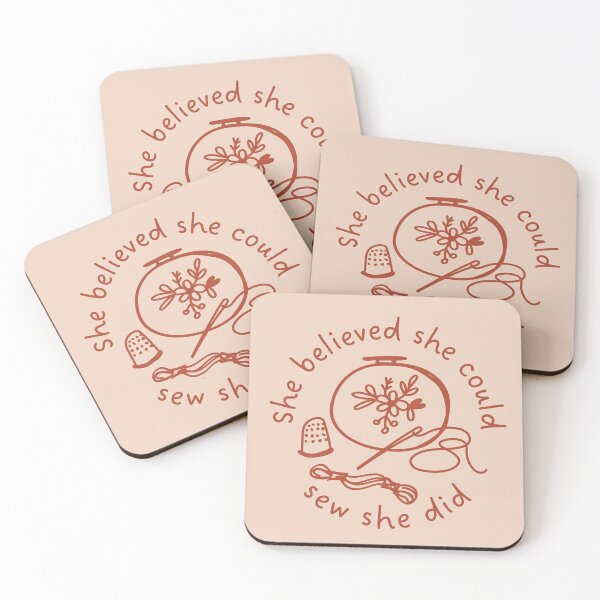 Item preview, She believed she could, sew she did designed and sold by cozy creatures council.