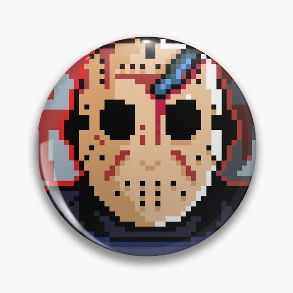 Item preview, Friday The 13th 'Jason Vorhees' Pixel Art Portrait designed and sold by Breadbin Art.