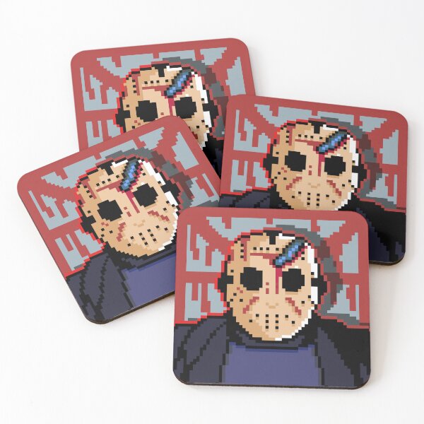 Item preview, Friday The 13th 'Jason Vorhees' Pixel Art Portrait designed and sold by Breadbin Art.