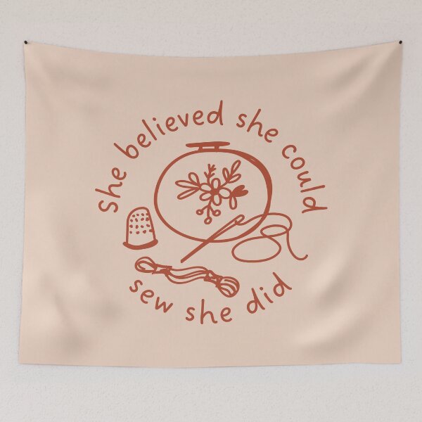 Item preview, She believed she could, sew she did designed and sold by cozy creatures council.