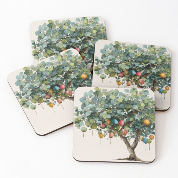 Item preview, Lantern Tree Illustration – Whimsical Night Garden Art designed and sold by raven_not_raven.