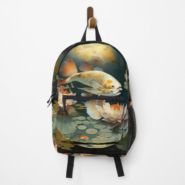 Item preview, Vintage Asian Style Koi Oil Painting In A Pond Among Lilies designed and sold by LanaGustavsson.