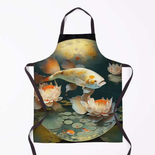 Item preview, Vintage Asian Style Koi Oil Painting In A Pond Among Lilies designed and sold by LanaGustavsson.