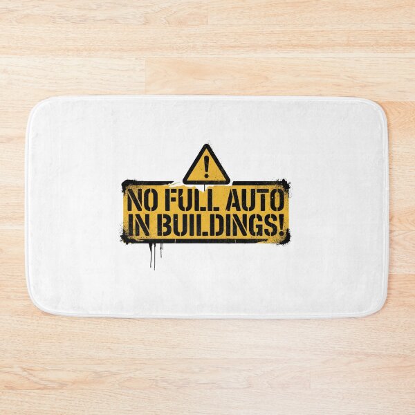 Item preview, No Full Auto in Buildings - Airsoft Warning Sign designed and sold by SupraShore.