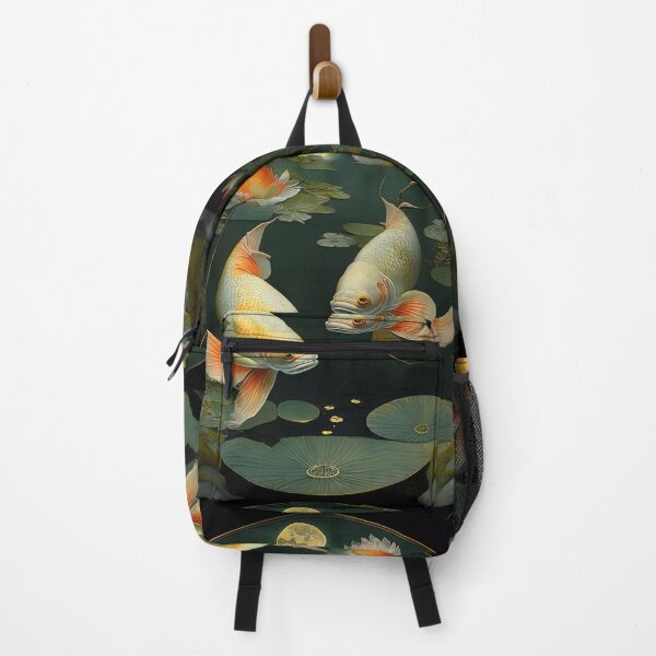 Item preview, Vintage Asian Style Koi Oil Painting In A Pond Among Lilies designed and sold by LanaGustavsson.