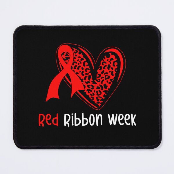 Item preview, Red Ribbon Week – Leopard Heart Awareness Ribbon Drug-Free designed and sold by Alluka Brand.