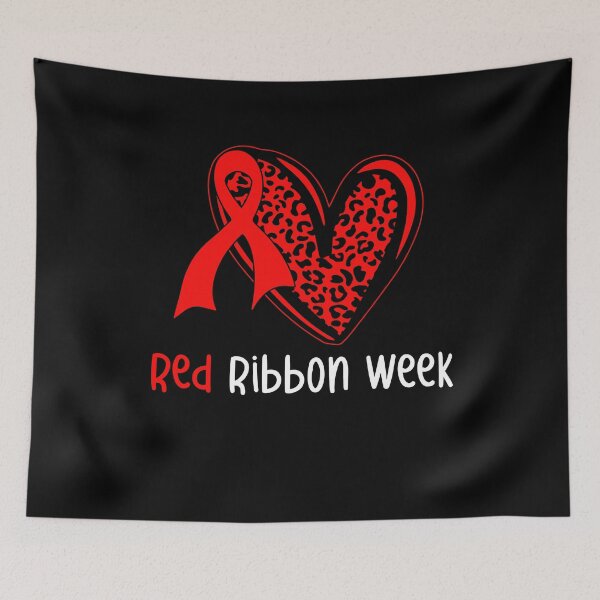 Item preview, Red Ribbon Week – Leopard Heart Awareness Ribbon Drug-Free  designed and sold by Alluka Brand.